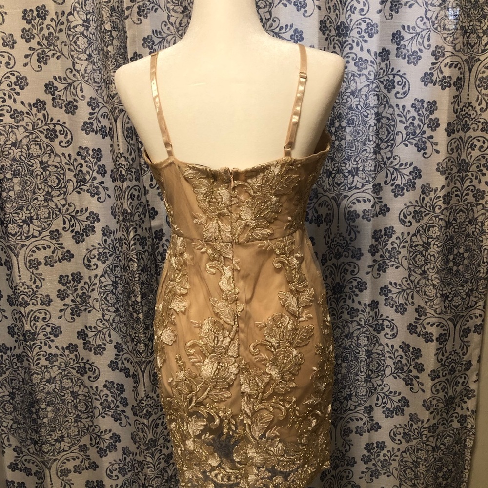 Gold lace dress